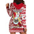 Custom Hawaii Mele Kalikimaka Hoodie Dress Santa Claus Surfing with Hawaiian Pattern Striped Red Style LT03 - Polynesian Pride