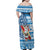 Custom Hawaii Mele Kalikimaka Family Matching Off Shoulder Maxi Dress and Hawaiian Shirt Santa Claus Surfing with Hawaiian Pattern Striped Blue Style LT03 - Polynesian Pride