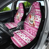 Hawaii Mele Kalikimaka Car Seat Cover Santa Claus Surfing with Hawaiian Pattern Striped Pink Style LT03 - Polynesian Pride