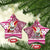 Hawaii Mele Kalikimaka Ceramic Ornament Santa Claus Surfing with Hawaiian Pattern Striped Pink Style LT03 Star Pink - Polynesian Pride