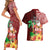 Hawaii Mele Kalikimaka Couples Matching Short Sleeve Bodycon Dress and Hawaiian Shirt Santa Claus and Hula Girl Tropical Folwer with Hawaiian Pattern LT03 - Polynesian Pride