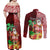 Custom Hawaii Mele Kalikimaka Couples Matching Off Shoulder Maxi Dress and Long Sleeve Button Shirt Santa Claus and Hula Girl Tropical Folwer with Hawaiian Pattern LT03 - Polynesian Pride