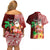 Custom Hawaii Mele Kalikimaka Couples Matching Off Shoulder Short Dress and Hawaiian Shirt Santa Claus and Hula Girl Tropical Folwer with Hawaiian Pattern LT03 - Polynesian Pride