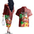 Custom Hawaii Mele Kalikimaka Couples Matching Off The Shoulder Long Sleeve Dress and Hawaiian Shirt Santa Claus and Hula Girl Tropical Folwer with Hawaiian Pattern LT03 - Polynesian Pride