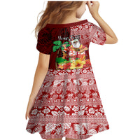Custom Hawaii Mele Kalikimaka Family Matching Mermaid Dress and Hawaiian Shirt Santa Claus and Hula Girl Tropical Folwer with Hawaiian Pattern LT03 - Polynesian Pride