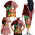 Custom Hawaii Mele Kalikimaka Family Matching Off Shoulder Long Sleeve Dress and Hawaiian Shirt Santa Claus and Hula Girl Tropical Folwer with Hawaiian Pattern LT03 - Polynesian Pride