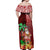 Custom Hawaii Mele Kalikimaka Off Shoulder Maxi Dress Santa Claus and Hula Girl Tropical Folwer with Hawaiian Pattern LT03 - Polynesian Pride