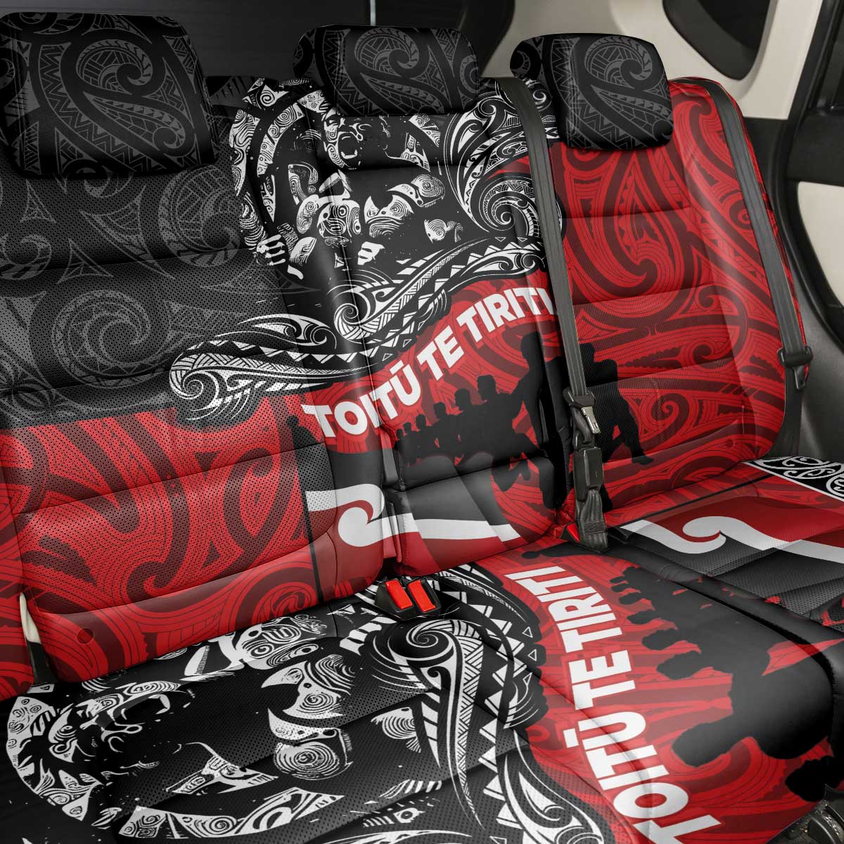 Aotearoa Toitu Te Tiriti Back Car Seat Cover Honoring Te Tiriti o Waitangi Maori Haka