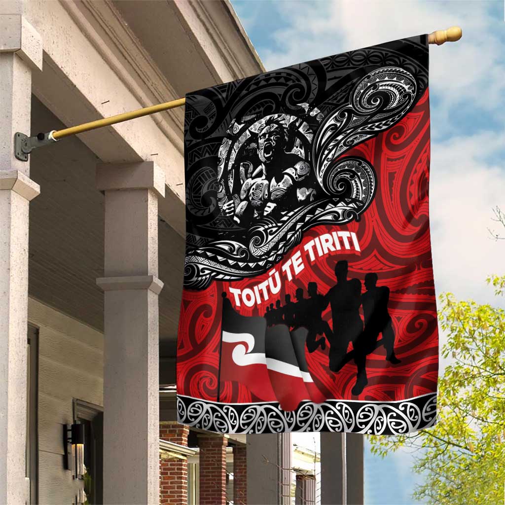 Aotearoa Toitu Te Tiriti Garden Flag Honoring Te Tiriti o Waitangi Maori Haka