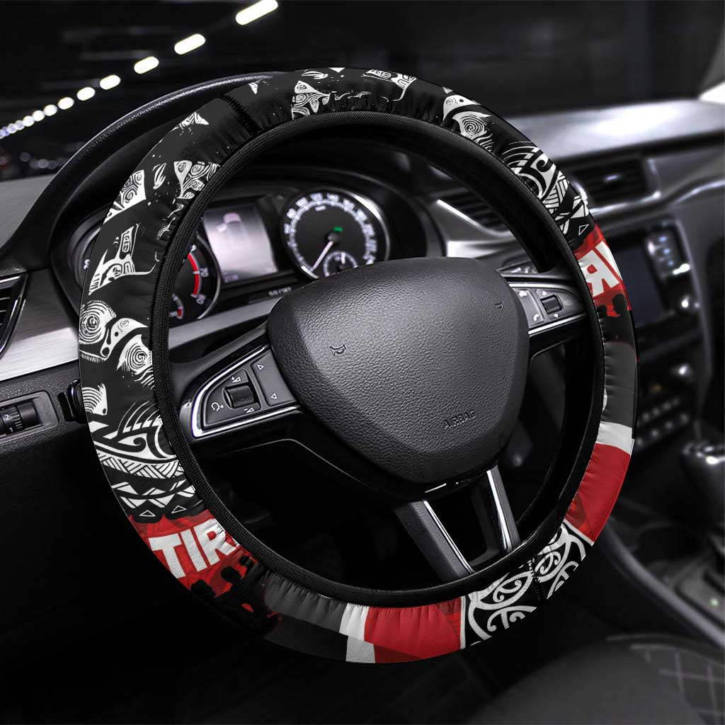 Aotearoa Toitu Te Tiriti Steering Wheel Cover Honoring Te Tiriti o Waitangi Maori Haka