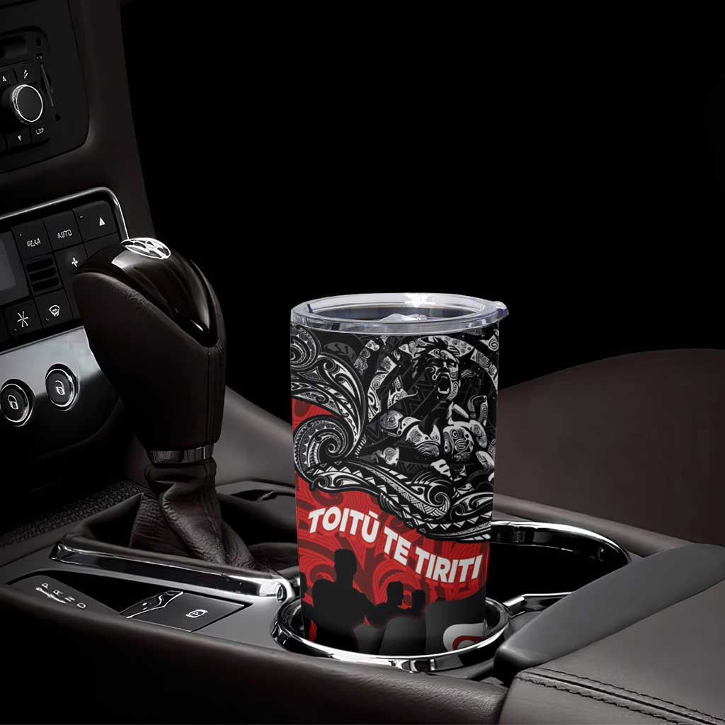 Aotearoa Toitu Te Tiriti Tumbler Cup Honoring Te Tiriti o Waitangi - Maori Haka LT03 - Polynesian Pride