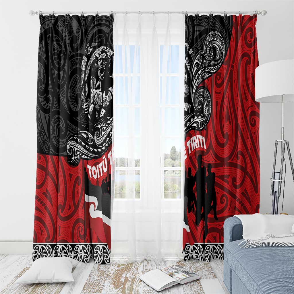 Aotearoa Toitu Te Tiriti Window Curtain Honoring Te Tiriti o Waitangi Maori Haka