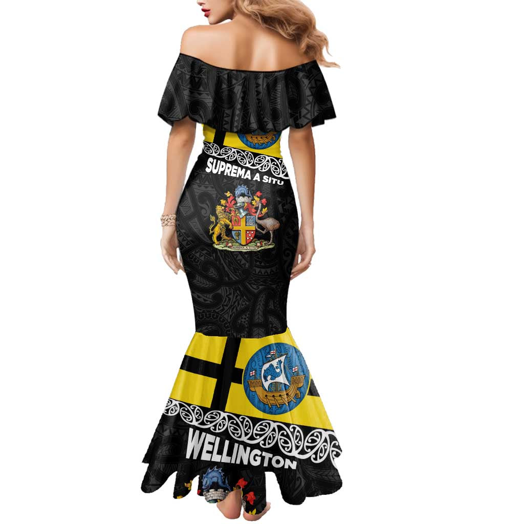 New Zealand Wellington Family Matching Mermaid Dress and Hawaiian Shirt The Capital's Emblems Flag and Koru Art LT03 - Polynesian Pride