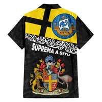 New Zealand Wellington Family Matching Short Sleeve Bodycon Dress and Hawaiian Shirt The Capital's Emblems Flag and Koru Art LT03 - Polynesian Pride