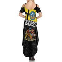 New Zealand Wellington Family Matching Summer Maxi Dress and Hawaiian Shirt The Capital's Emblems Flag and Koru Art LT03 - Polynesian Pride