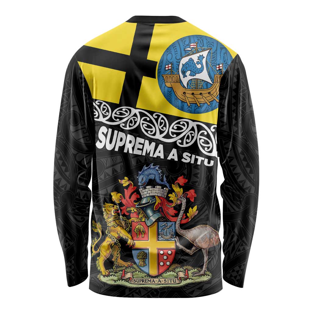 New Zealand Wellington Long Sleeve Shirt The Capital's Emblems Flag and Koru Art