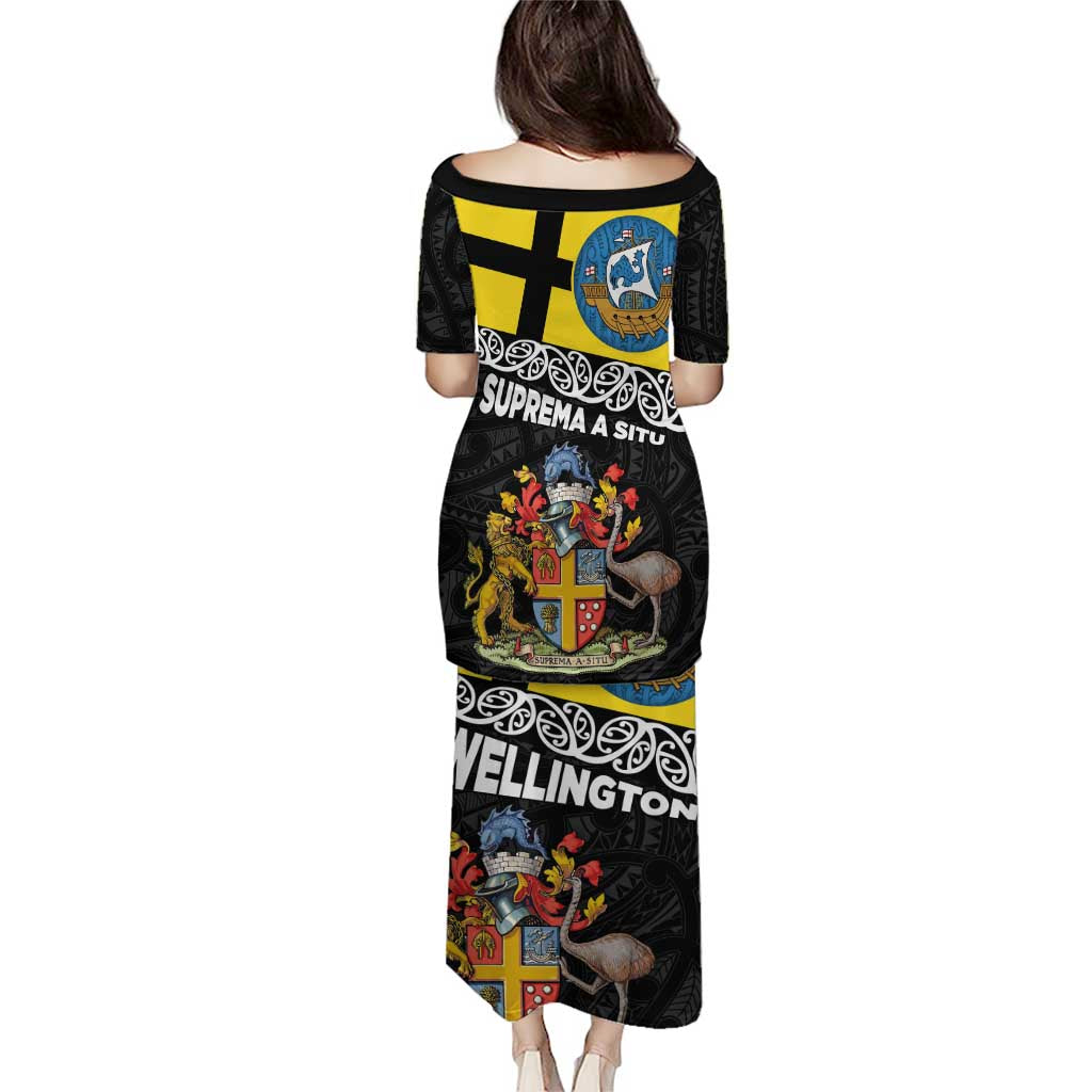 New Zealand Wellington Puletasi The Capital's Emblems Flag and Koru Art