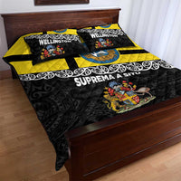 New Zealand Wellington Quilt Bed Set The Capital's Emblems Flag and Koru Art