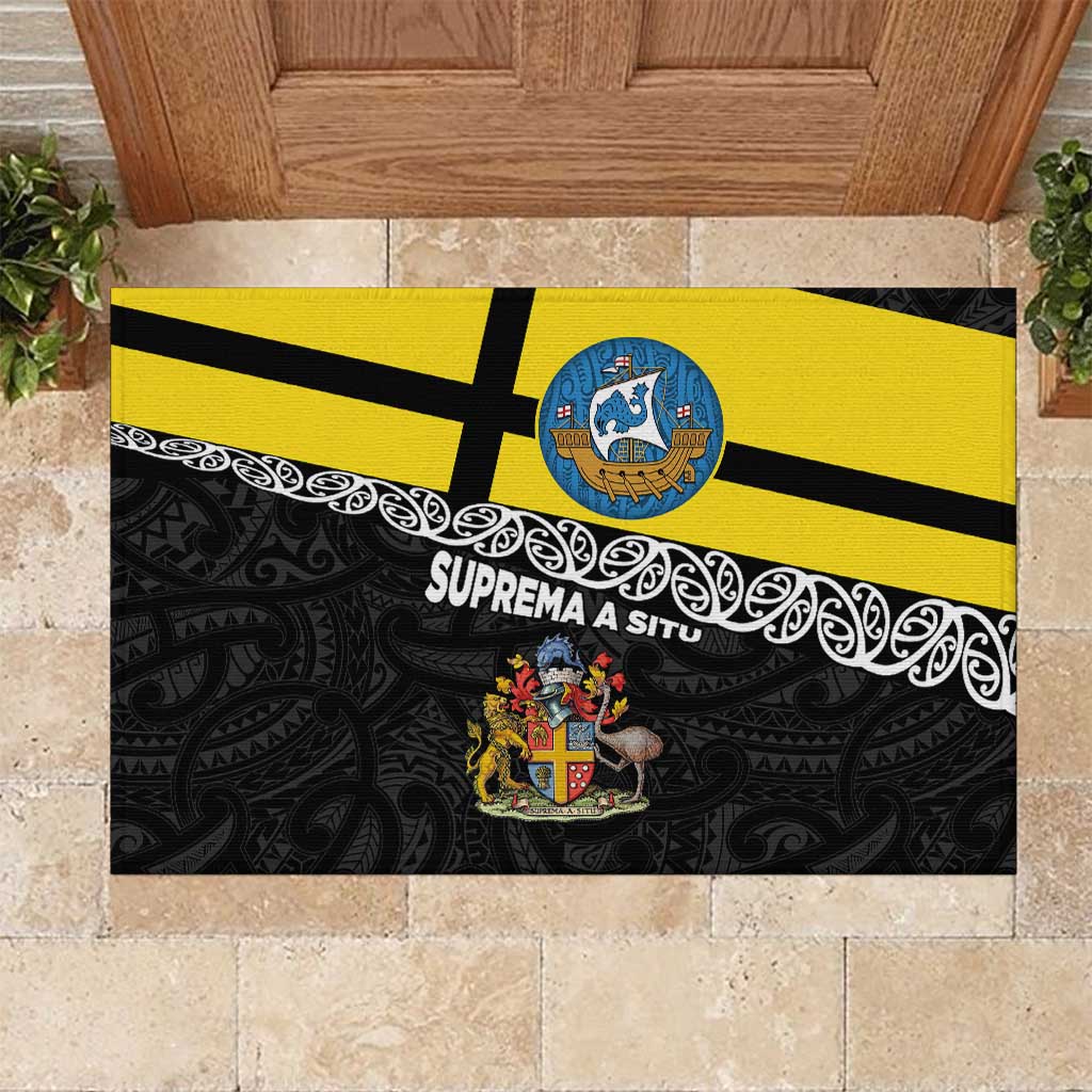 New Zealand Wellington Rubber Doormat The Capital's Emblems Flag and Koru Art