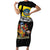 New Zealand Wellington Short Sleeve Bodycon Dress The Capital's Emblems Flag and Koru Art