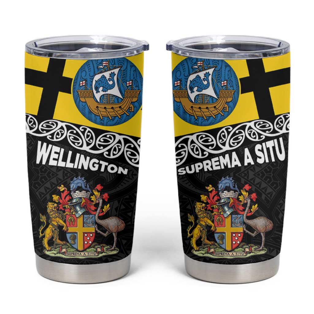 New Zealand Wellington Tumbler Cup The Capital's Emblems - Flag and Koru Art