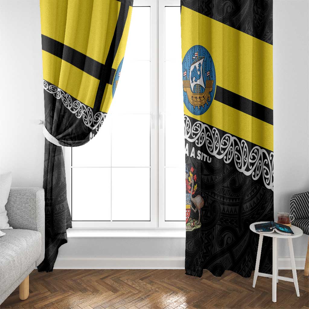 New Zealand Wellington Window Curtain The Capital's Emblems Flag and Koru Art