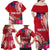 Personalised Samoa Coat Of Arms Family Matching Off Shoulder Maxi Dress and Hawaiian Shirt Tropical Flower Red Polynesian Pattern LT03 - Polynesian Pride