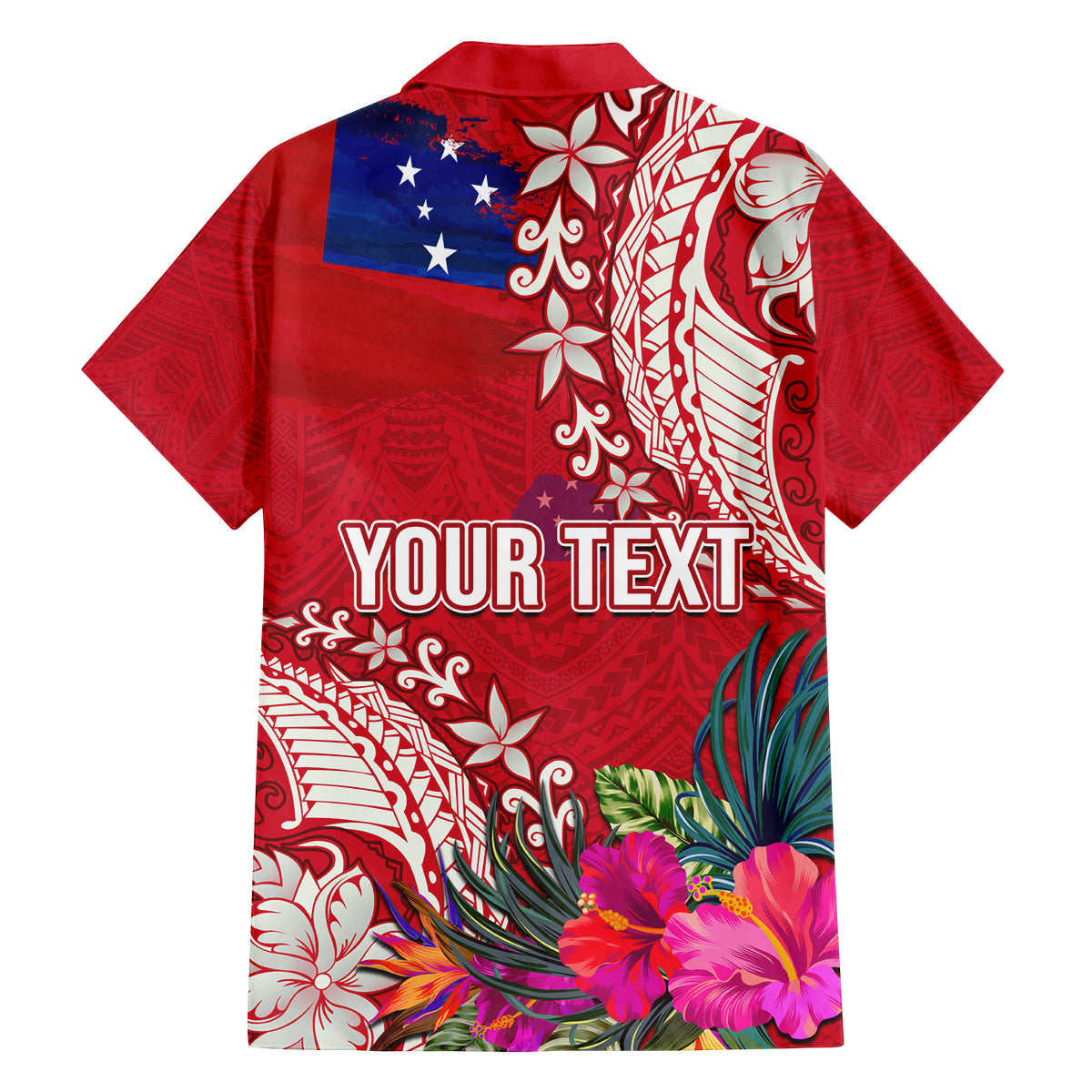 Personalised Samoa Coat Of Arms Family Matching Summer Maxi Dress and Hawaiian Shirt Tropical Flower Red Polynesian Pattern LT03 - Polynesian Pride