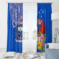 Personalised Samoa Coat Of Arms Window Curtain Hibiscus Polynesian Tattoo Pattern LT03 - Polynesian Pride