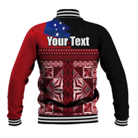 Samoa Flag Day Baseball Jacket Siapo Pattern and Ula Fala LT03 - Polynesian Pride