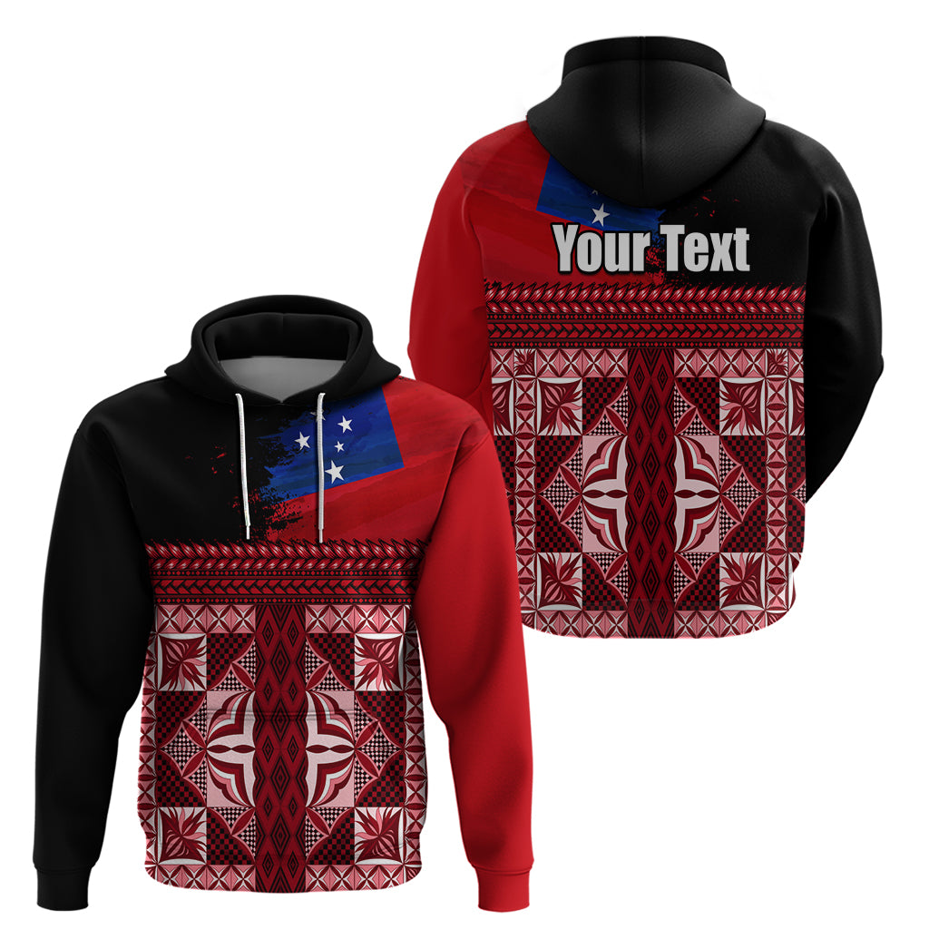 Samoa Flag Day Hoodie Siapo Pattern and Ula Fala LT03 - Polynesian Pride
