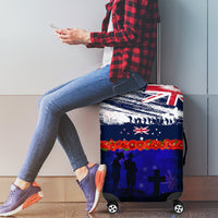 New Zealand and Australia ANZAC Day Luggage Cover Lest We Forget Red Poppy Flowers and Soldier LT03 - Polynesian Pride