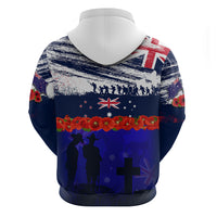 New Zealand and Australia ANZAC Day Zip Hoodie Lest We Forget Red Poppy Flowers and Soldier LT03 - Polynesian Pride