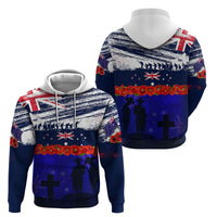 New Zealand and Australia ANZAC Day Zip Hoodie Lest We Forget Red Poppy Flowers and Soldier LT03 - Polynesian Pride