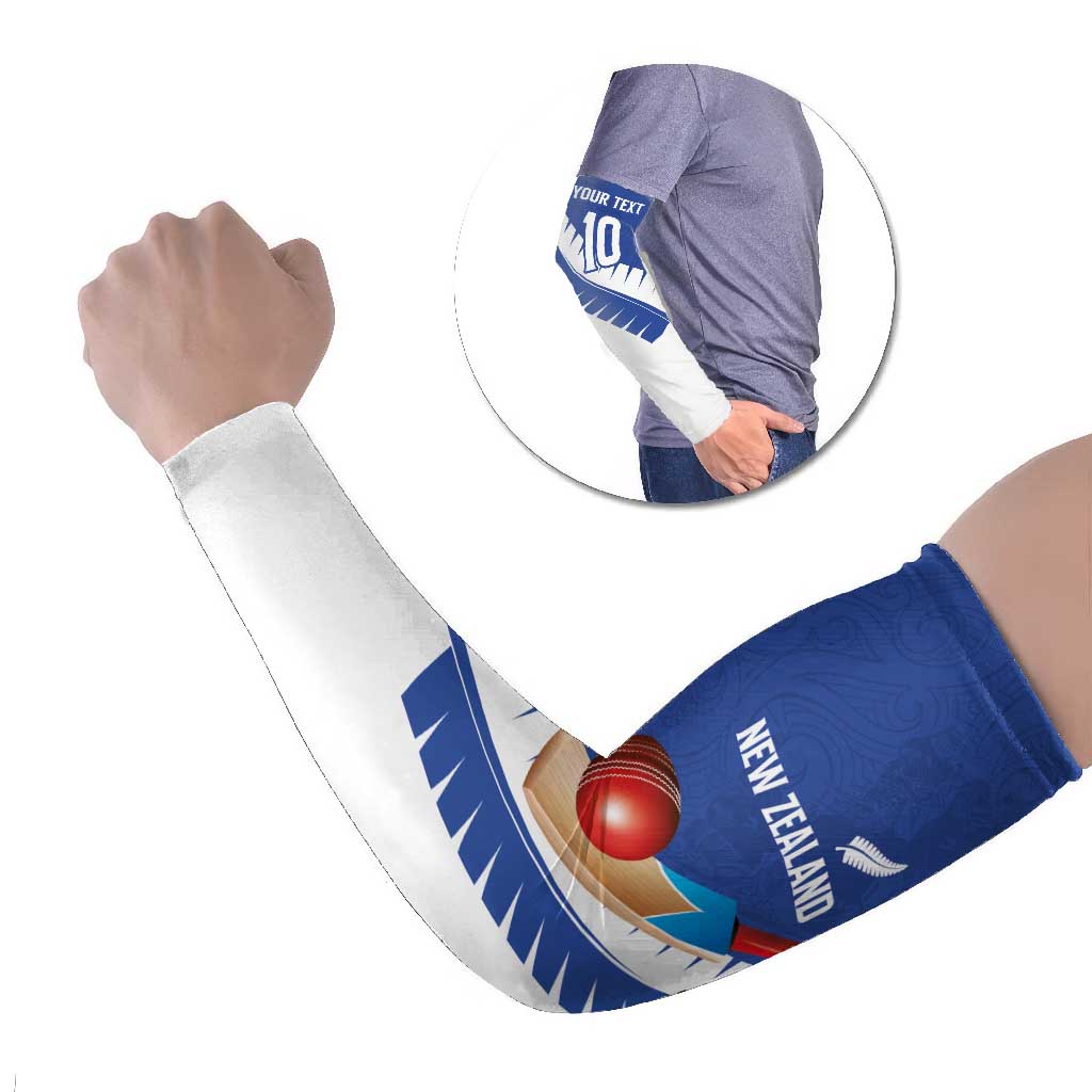 Custom New Zealand Cricket Arm Sleeves Kiwi Birds Haka Dance Blue Fern Sporty Style