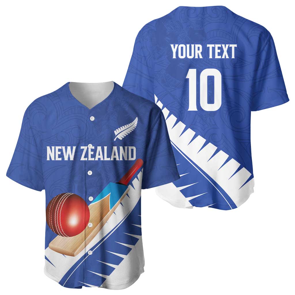 Custom New Zealand Cricket Baseball Jersey Kiwi Birds Haka Dance Blue Fern Sporty Style