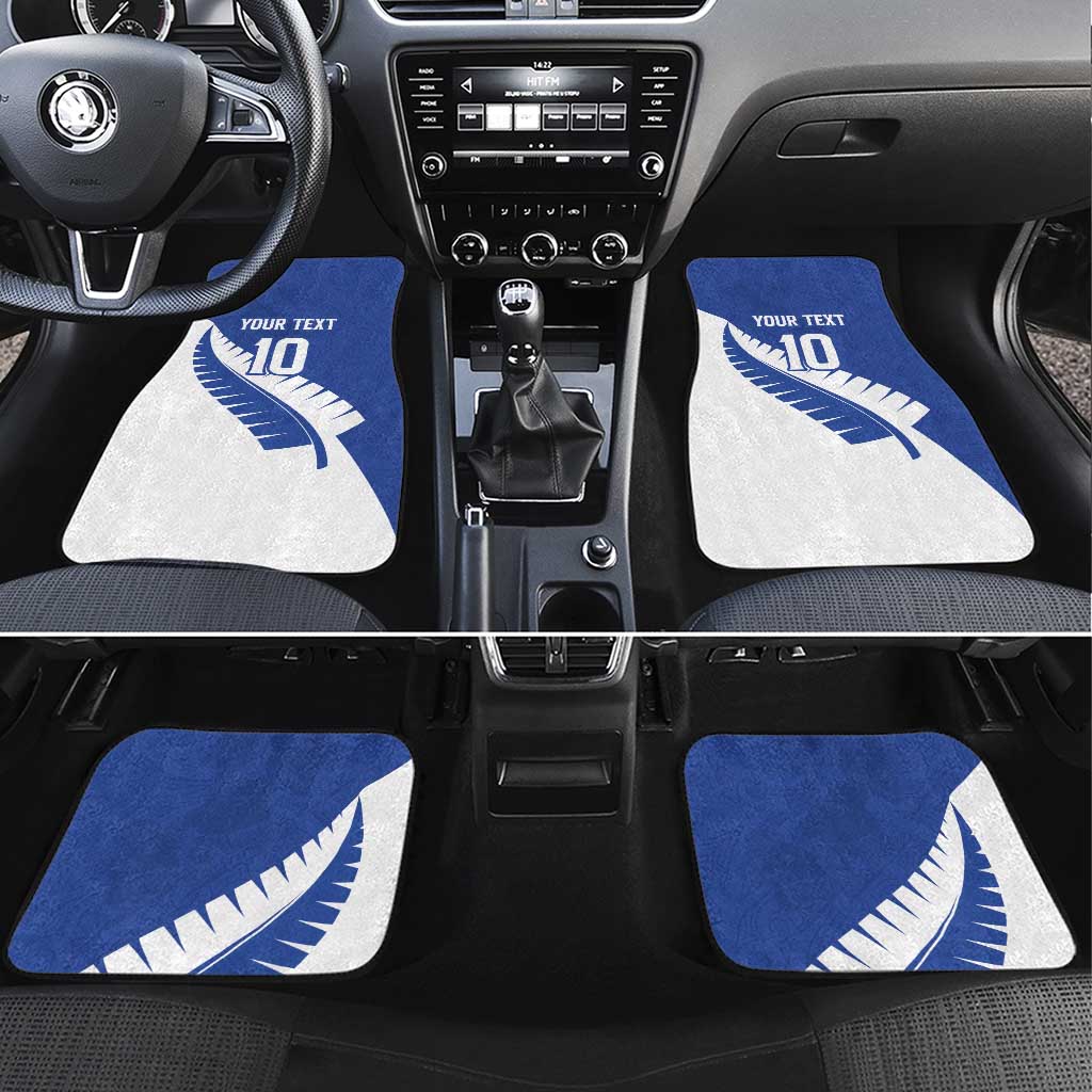 Custom New Zealand Cricket Car Mats Kiwi Birds Haka Dance Blue Fern Sporty Style