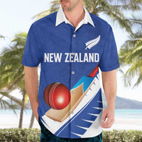 Custom New Zealand Cricket Hawaiian Shirt Kiwi Birds Haka Dance Blue Fern Sporty Style