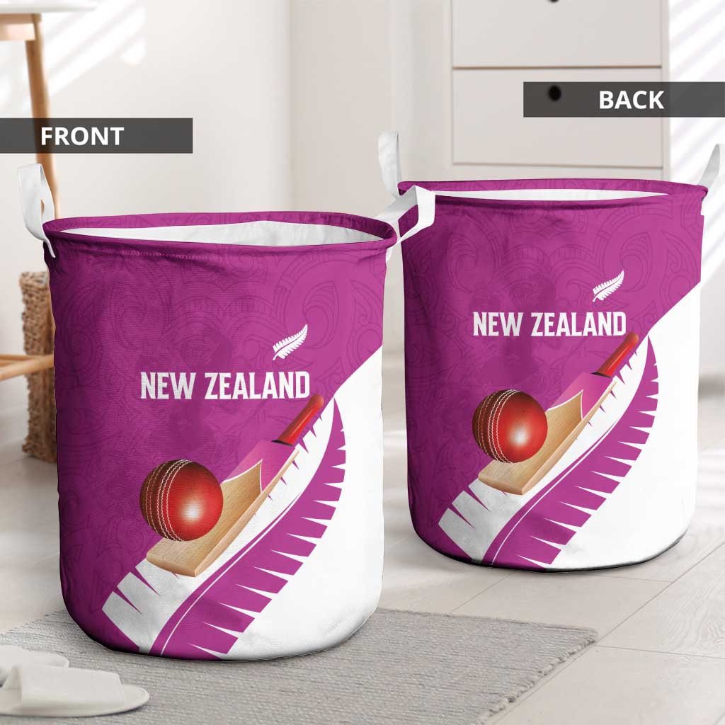 New Zealand Cricket Laundry Basket Kiwi Birds Haka Dance Pink Fern Sporty Style