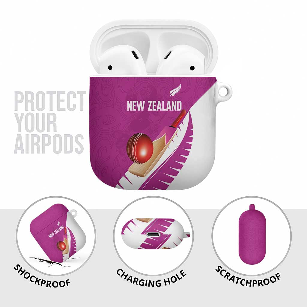 New Zealand Cricket AirPods Case Kiwi Birds Haka Dance Pink Fern Sporty Style