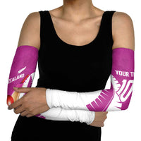 Custom New Zealand Cricket Arm Sleeves Kiwi Birds Haka Dance Pink Fern Sporty Style