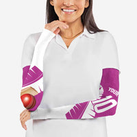 Custom New Zealand Cricket Arm Sleeves Kiwi Birds Haka Dance Pink Fern Sporty Style