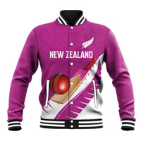 Custom New Zealand Cricket Baseball Jacket Kiwi Birds Haka Dance Pink Fern Sporty Style