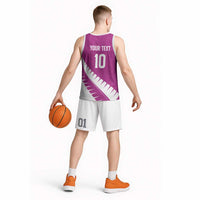 Custom New Zealand Cricket Basketball Jersey Kiwi Birds Haka Dance Pink Fern Sporty Style