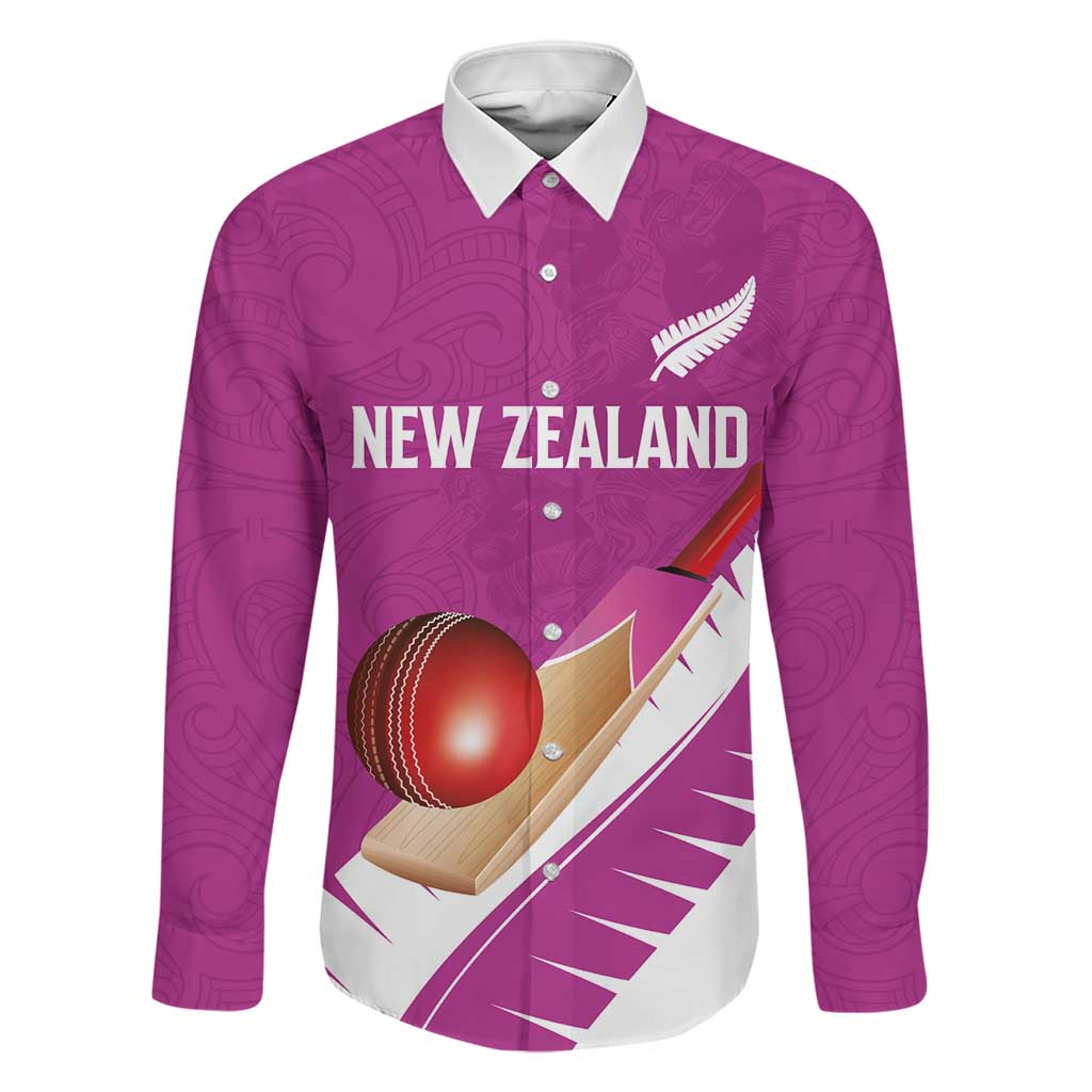 Custom New Zealand Cricket Family Matching Puletasi and Hawaiian Shirt Kiwi Birds Haka Dance Pink Fern Sporty Style