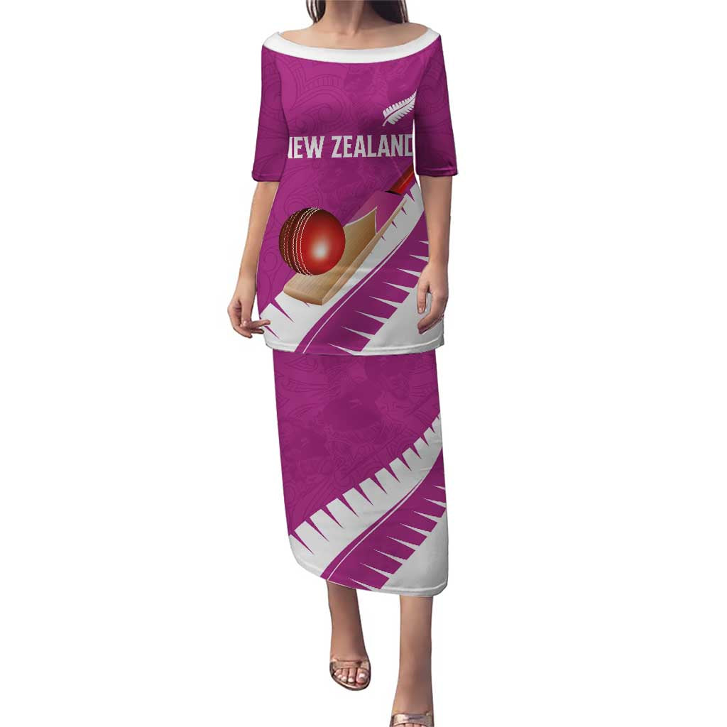 Custom New Zealand Cricket Family Matching Puletasi and Hawaiian Shirt Kiwi Birds Haka Dance Pink Fern Sporty Style