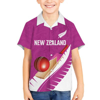 Custom New Zealand Cricket Family Matching Puletasi and Hawaiian Shirt Kiwi Birds Haka Dance Pink Fern Sporty Style