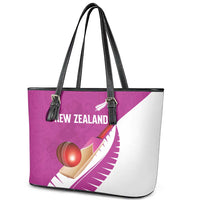 New Zealand Cricket Leather Tote Bag Kiwi Birds Haka Dance Pink Fern Sporty Style