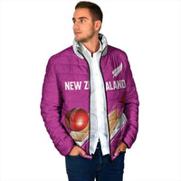 Custom New Zealand Cricket Padded Jacket Kiwi Birds Haka Dance Pink Fern Sporty Style