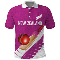 Custom New Zealand Cricket Polo Shirt Kiwi Birds Haka Dance Pink Fern Sporty Style